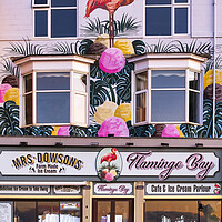 Buy canvas prints of Flamingo Bay Ice cream Parlour Scarborough by Tim Hill