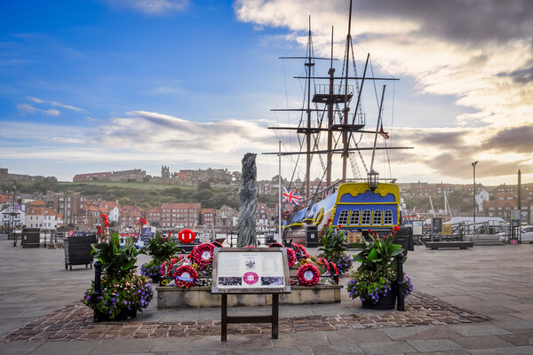 HMS Endeavour Whitby Picture Board by Tim Hill