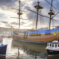 Buy canvas prints of The Iconic HMS Endeavour at Whitby by Tim Hill