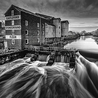 Buy canvas prints of Castleford Weir Black and White by Tim Hill