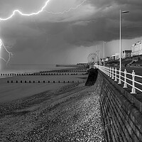 Buy canvas prints of Lightning Strikes Bridlington Beach by Tim Hill