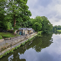 Buy canvas prints of Moody reflections of Saltaire by Tim Hill