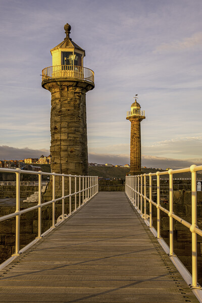New Whitby East Pier Footbridge Picture Board by Tim Hill