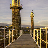 Buy canvas prints of New Whitby East Pier Footbridge by Tim Hill
