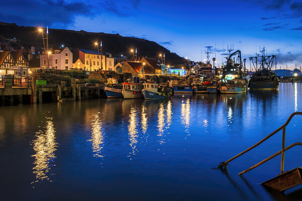 Serenity of Scarborough Harbour Picture Board by Tim Hill