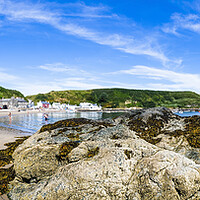 Buy canvas prints of Porthdinllaen Beach Panoramic by Tim Hill