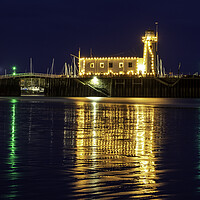 Buy canvas prints of Scarborough Lighthouse Christmas Lights by Tim Hill
