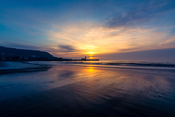 Scarborough South Beach Sunrise Picture Board by Tim Hill