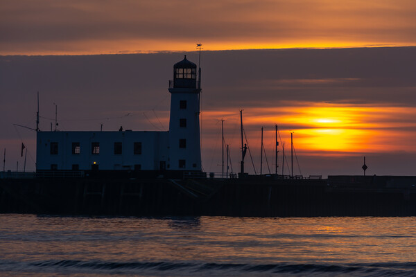 Scarborough Lighthouse Sunrise Picture Board by Tim Hill