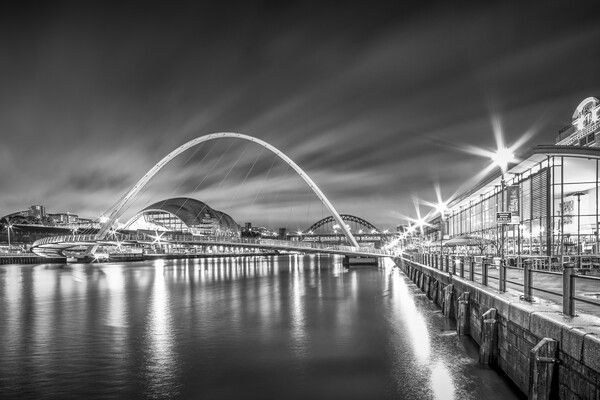Illuminated Newcastle Quays Picture Board by Tim Hill