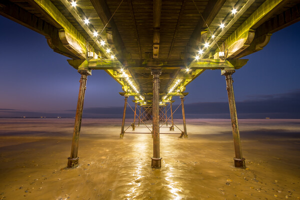 Saltburn Pier Lights Picture Board by Tim Hill