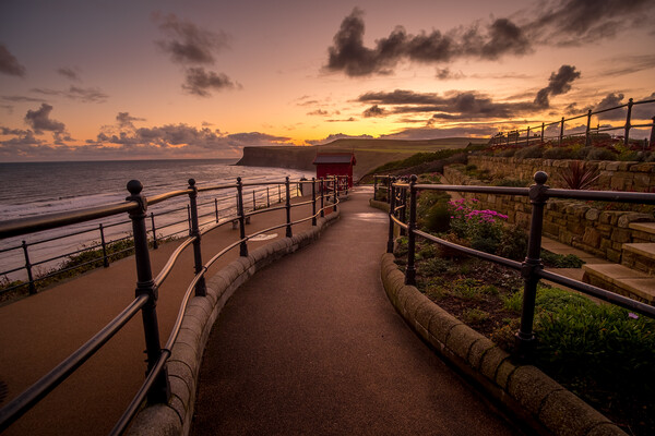 A Serene Sunrise on Saltburn Cliff Picture Board by Tim Hill