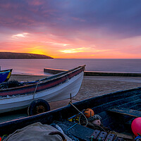 Buy canvas prints of Filey Brigg Sunrise from Filey Boat Ramp by Tim Hill