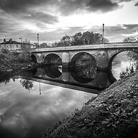 Buy canvas prints of Moody Monochrome Tadcaster Bridge by Tim Hill