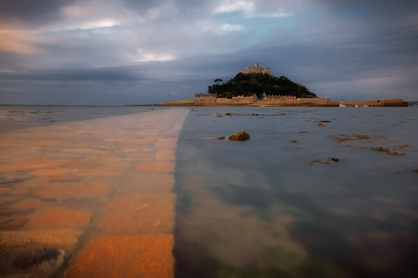 Saint Michaels Mount Causeway Picture Board by Tim Hill