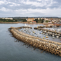 Buy canvas prints of Scarborough Harbour and South Bay from Above by Tim Hill