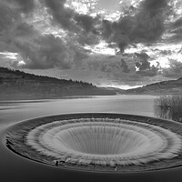 Buy canvas prints of Ladybower Plughole Black and White by Tim Hill