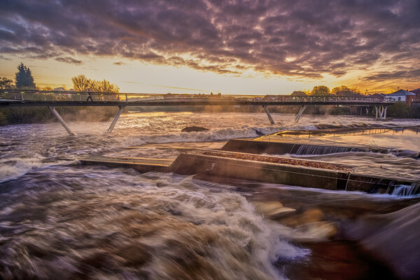 Majestic Sunrise Over Flooded Castleford Picture Board by Tim Hill