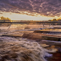 Buy canvas prints of Majestic Sunrise Over Flooded Castleford by Tim Hill