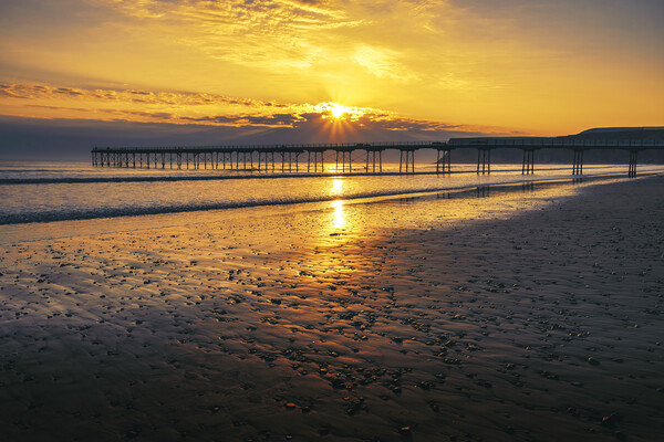 Saltburn Sunrise Picture Board by Tim Hill