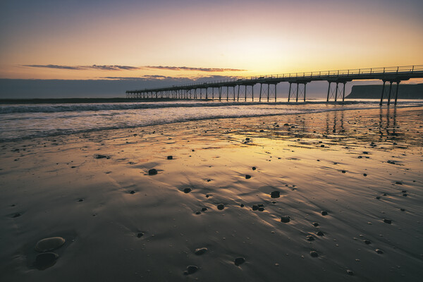 Saltburn Beach at Sunrise Picture Board by Tim Hill
