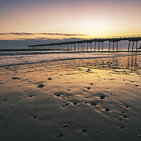 Buy canvas prints of Saltburn Beach at Sunrise by Tim Hill