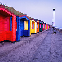 Buy canvas prints of Vibrant Colours of the Iconic Saltburn Beach Huts by Tim Hill