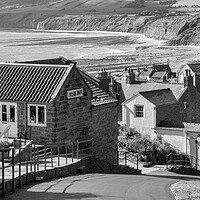 Buy canvas prints of Robin Hoods Bay Black and White by Tim Hill
