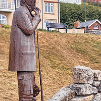 Buy canvas prints of Filey Fisherman Sculpture by Tim Hill