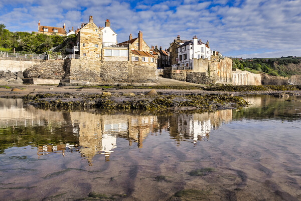 Mirrored Beauty of Robin Hoods Bay Picture Board by Tim Hill