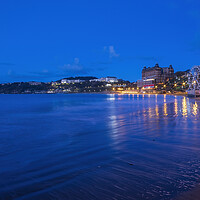 Buy canvas prints of A Serene Blue Hour in Scarborough by Tim Hill