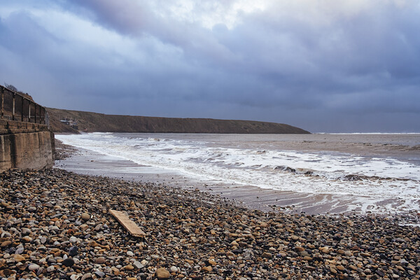 Moody Seascape at Filey Brigg Picture Board by Tim Hill