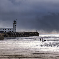 Buy canvas prints of Scarborough Dog Walkers by Tim Hill