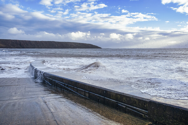 Filey at High Tide Picture Board by Tim Hill