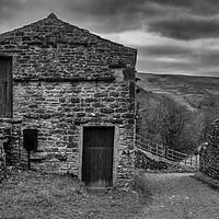 Buy canvas prints of Keld Barn Black and White by Tim Hill