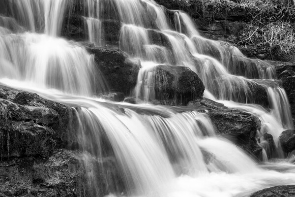 Majestic Monochrome Waterfall Picture Board by Tim Hill