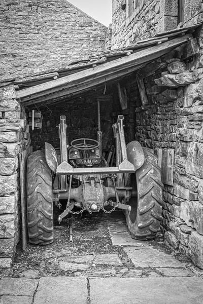 Rustic Charm of Yorkshire Tractor Picture Board by Tim Hill