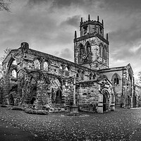 Buy canvas prints of Pontefract Church Black and White by Tim Hill