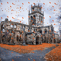 Buy canvas prints of Pontefract All Saints Church, Autumn Fantasy by Tim Hill