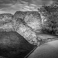 Buy canvas prints of Pontefract Castle Black and White by Tim Hill