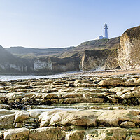 Buy canvas prints of Majestic Lighthouse on Chalk Cliffs by Tim Hill