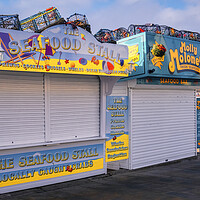 Buy canvas prints of Scarborough Seafood Stall by Tim Hill