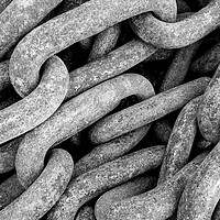 Buy canvas prints of Nautical Chain Links Black and White by Tim Hill