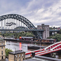 Buy canvas prints of The Majestic Bridges of Newcastle by Tim Hill