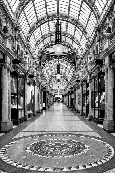 Leeds County Arcade Black and White Picture Board by Tim Hill