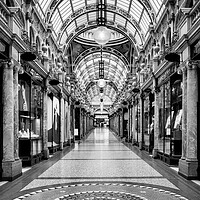 Buy canvas prints of Leeds County Arcade Black and White by Tim Hill
