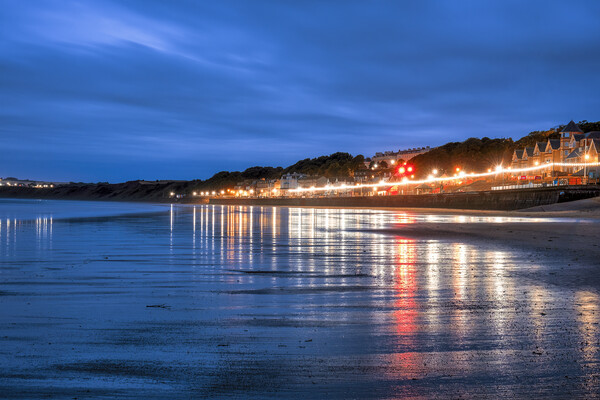 Filey Beach Reflects at Blue Hour Picture Board by Tim Hill