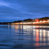Buy canvas prints of Filey Beach Reflects at Blue Hour by Tim Hill