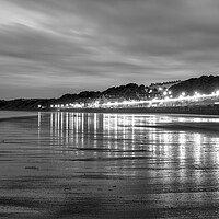 Buy canvas prints of Filey Beach Reflections Black and White by Tim Hill