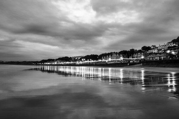 Filey Beach Black and White Picture Board by Tim Hill